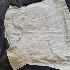 J.Crew Women Size 12 Cream & Gold Linen Top W Pockets